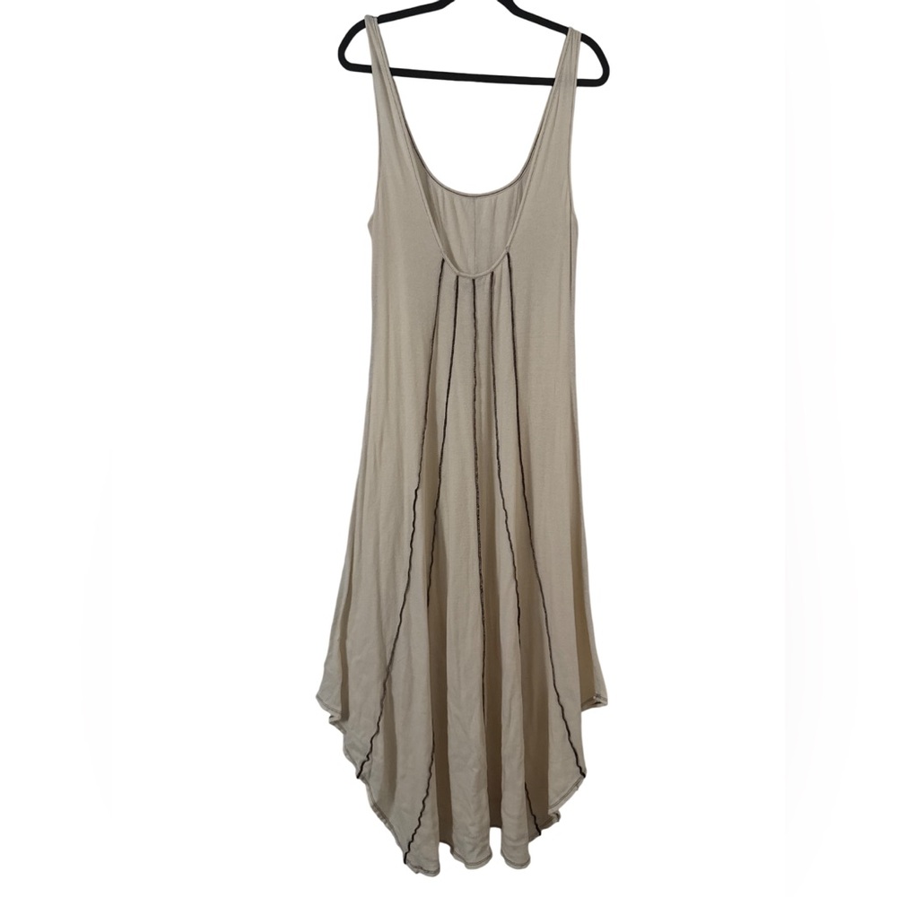 FREE PEOPLE  Corrine bohemian striped Midi Dress - Seed Pearl‎ - Picture 6 of 11